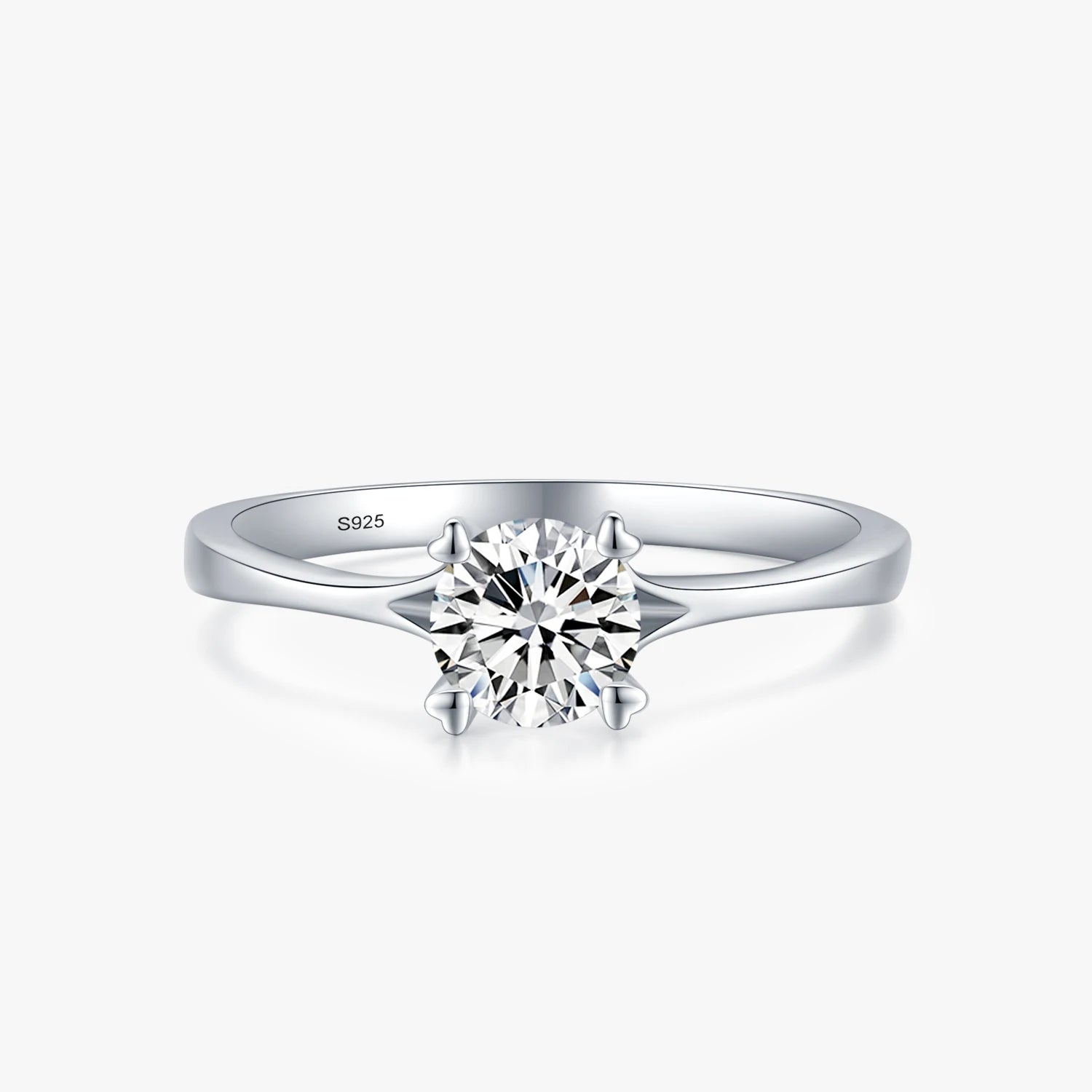 Ailmay Top Quality Real 925 Sterling Silver Sparkling CZ Charm Heart Finger Ring for Women Wedding Engagement Jewelry Gift