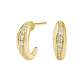 Luxury Party Jewelry 925 Sterling Silver Gold Vermeil Cubic Zirconia Chunky Hoop Earring