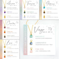 New Natural Stone Healing Crystal Gemstone Birthstone Necklace Set for Women Genuine Raw Stone Pendant Zodiac Necklace With Card