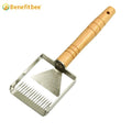 Newest Wood Handle Multifunctional Honey Uncapping Fork Stainless Steel Beekeeping Honeycomb Scraper