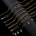 Fashion Multi Layer Chain Anklets for Women Stainless Steel Gold Plated Anklet Leg Chain Anklet Bracelets Beach Foot Jewelry