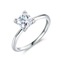 Unique Shining Jewelry Anillos De Plata square Cubic Zircon CZ Princess Cut 925 Sterling Silver Wedding Engagement Ring
