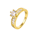 Women Weeding Rings Baguette & Round CZ Diamond Custom Real 18K Gold Plated Solid Filled 925 Sterling Silver Jewelry 2025
