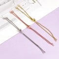 Stainless Steel Adjustable Bracelet Slider Extender Box Chains for Jewelry Making DIY11.5CM Adjustable Bracelet Tail With Drill