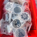 Wholesale Selenite Plate Applique Selenite Slab Engraved Chakra Symbol for Yoga Spiritual Meditation for Fengshui