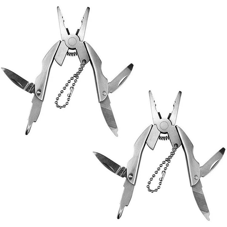 Portable Multifunction Folding Plier Stainless Steel Foldaway Knife Keychain Screwdriver Camping Survival EDC Tools