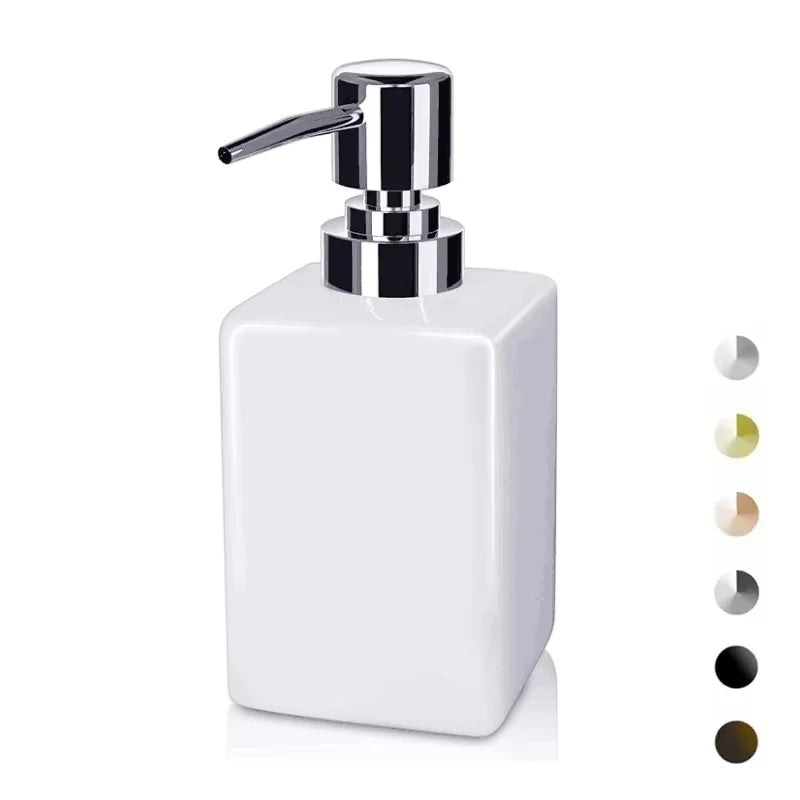 Hotel 320 ml Manual Square Plastic Double Soap Dispenser with Shampoo Function for Bathroom