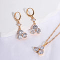 Fine 18K Gold Plated Wedding Diamond Jewelry Set Wholesale Dubai Zirconia Necklace Set Bridal Saudi Gold Jewelry Set for Women