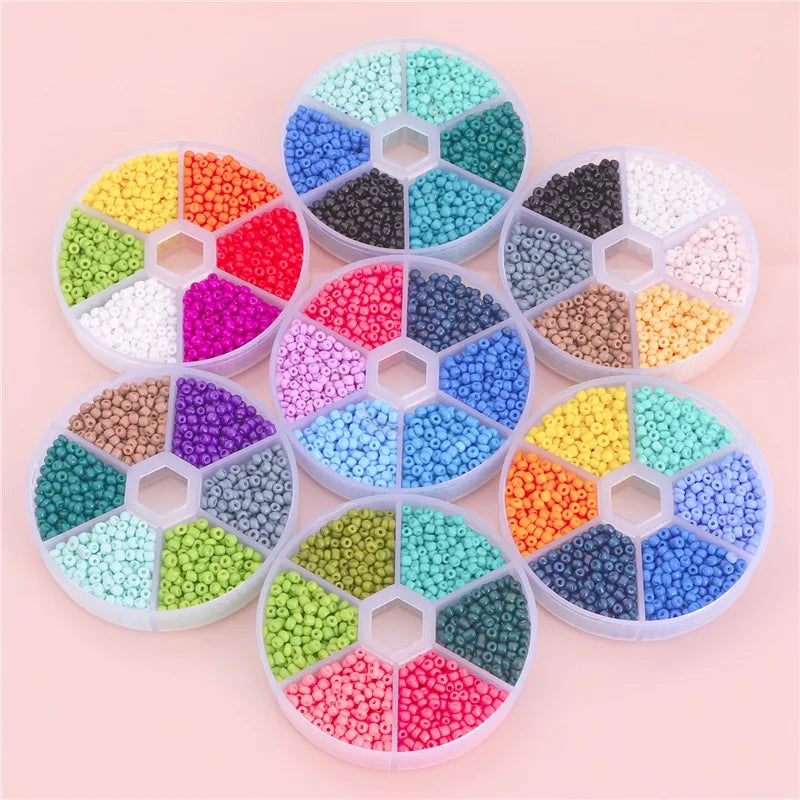 Factory Price Wholesale 2mm Glass Seed Beads Set for DIY Jewelry Making Mixed Color Mini Seed Beads Kit