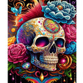 Adults' DIY Painting by Numbers Kit Handmade Skull Flowers on 40x50cm 16x20inch Landscape Subject for Home Decors without Frame