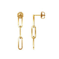 NEW Popular Earring Jewelry 14K Gold Filled Flat Paperclip Chain (3 Link) Post Earring for Women