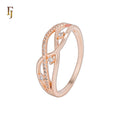 FJ Fallon Fashion Jewelry Wedding Band Rings Eternal Love Infinity Jewelry Plated in Rose Gold Brass Based