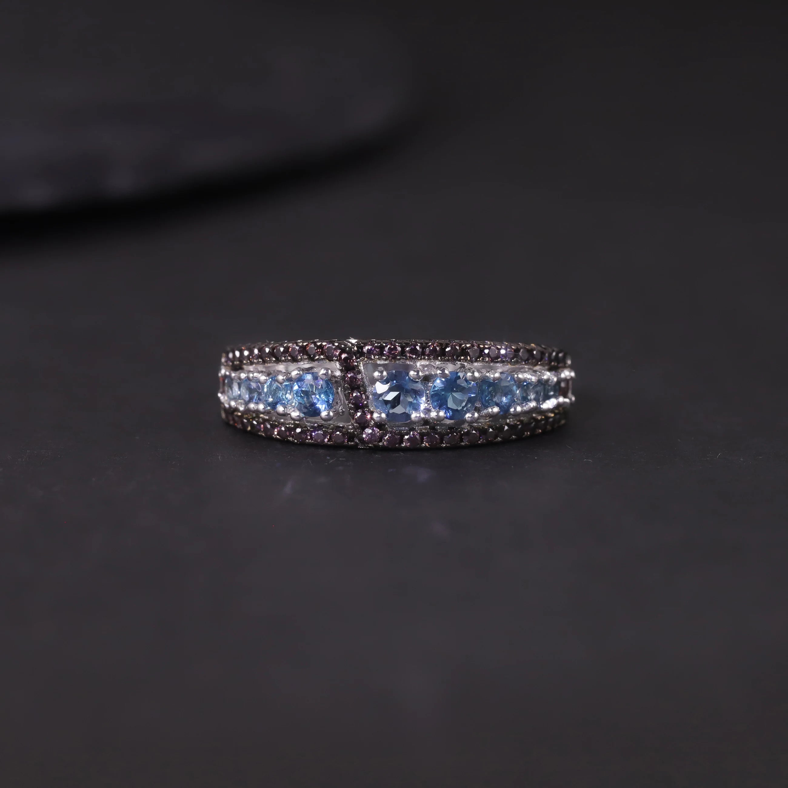 W0391 Professional Jewelry Customization 925 Sterling Silver New London Blue Topaz Gemstone Wholesale Designer Finger Ring