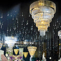 I857 Acrylic Iron Crystal Tower Chandelier Pendant Wedding Hotel Wedding Hall Stage Large Ceiling Decoration