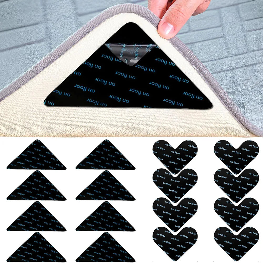 AOHUA Anti-slip Triangle Square Heart Shape Die Cut Non-slip Rug Carpet Corner Gripper Tape for Carpet