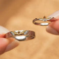 Romantic Silver Plated Simple Star Couple Rings for Women Men Wedding Engagement Ring Jewelry Long Distance love Ring