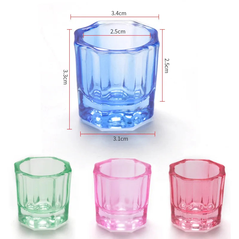 Nail Art Tools Mini Acrylic Powder Liquid Nail Container Pink Dappen Dish Glass Nail Liquid Holder Glass Dappen Dish