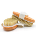 Hot Sale Wooden Handle Oval Bath Brush 100%  Boar Bristle Dry Skin Body Bath Brush With Hand Band