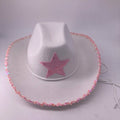 Customized Sequins Star Decorated Cowgirl Hat for Kids for Outdoor Birthday Parties Available Children's Size Wholesale Cowboy