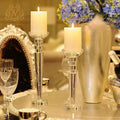 European Style Romantic Candlestick K9 Crystal Glass Candle Holders for Wedding Table Decorative Ornaments