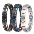 Fatingna Magnetic Stainless Steel Charm Bracelet for Men Negative Ion Health Fashion Business Trendy Crown Design for Gift