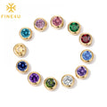 Birthday Diy Jewelry Making Stainless Steel Birthstone Bracelet Necklace Pendant Birth Stone Charm