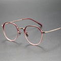 Luxury Red Eyeglasses with Prescription Lens High-End Handmade Carved Spectacles Pure Titanium Optical Frames Solid Pattern