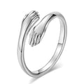 Japan and South Korea Instagram Simple Open Hug Ring love Hands Hug Couple Ring