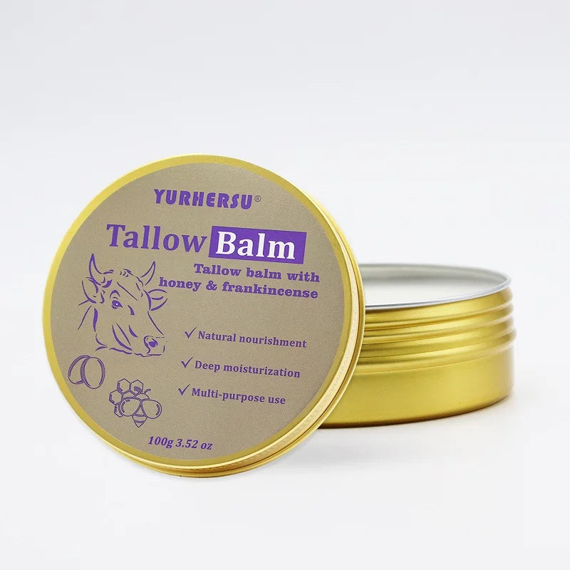 YURHERSU Body Face Moisturizer Whipped Tallow Balm Skincare Balm Grass Fed Beef Tallow Body Face Cream Lotion Beef Tallow Balm