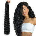 Synthetic Deep Hair Bulk Crochet Braids Fretrss Deep Wave Hair Bulk Crochet Hair 32 Inch Ocean Wave Deep Wave Bulks
