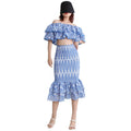 TWOTWINSTYLE Skew Collar Sleeveless Tops High Waist Ruffles Skirts Two Piece Women Suit Set