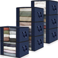 Custom Logo Cotton Linen Clothes Organizer Collapsible Folding Under Bed Thick Breathable Fabric Storage Boxes Bags