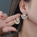 Fan Shaped Earrings with Niche Design Geometric Luxury Earrings