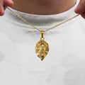 Vintage 25mm Animal Judah Lion Head Necklace Stainless Steel Werewolf Pendant 18k Gold Plated Necklace Custom Jewelry for Men