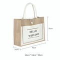 Eco-Friendly Reusable Shopping Jute Tote Bag with Cotton Rope Handle Custom Design Logo Waterproof Burlap Bags Cartoon Pattern