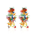 Handmade Long Flower Tassel Earrings 925 Silver Needle Earrings Cute Earrings