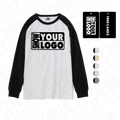 CB030-UTLT250RL Heavy 250gsm 100%Cotton Cuff Long Sleeve T-shirt Men's Raglan Sleeves Round Neck Bottoming Shirt Custom Printing