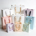 Custom Design Ribbon Handle Black Luxury Jewelry Cosmetic Gift Clothing Shopping Packaging Paper Bag