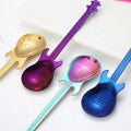 2020 New 304 Stainless Steel Cartoon Guitar Spoon Creative Milk Coffee Spoon Ice Cream Teaspoon Accessory Mini Cute Tableware