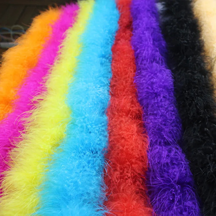 25g/2 Yards Dyed Fluffy Turkey Marabou Feather Chandelle Boa Selected Prime Quality for Dresses