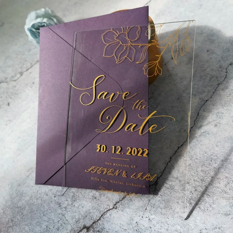 Luxury Hot Stamping Foil for Wedding Clear PVC Plastic Offset Printing Supplies Decorations Greeting Cards Invitations