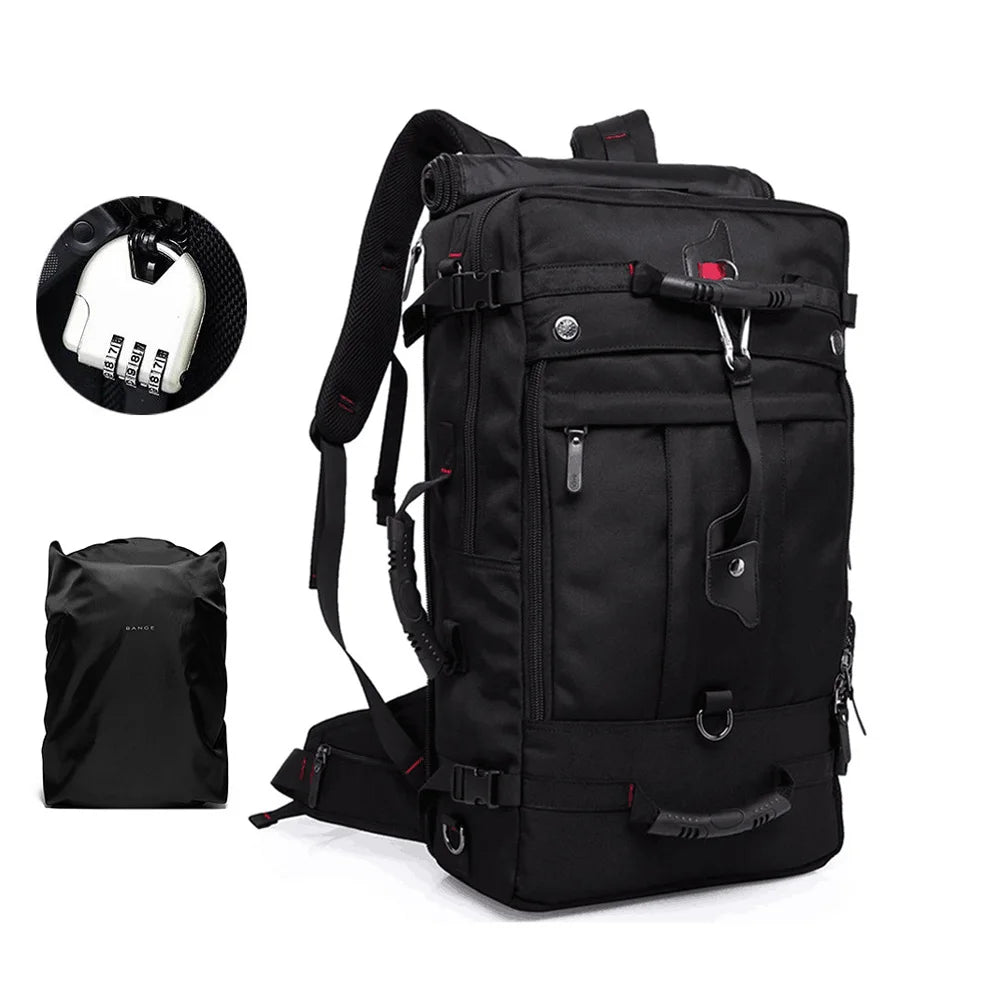 Custom Men's Anti-Theft Backpack for Hiking Climbing & Travel Waterproof Outdoor Laptop Bag with Polyester Lining & Solar Panel