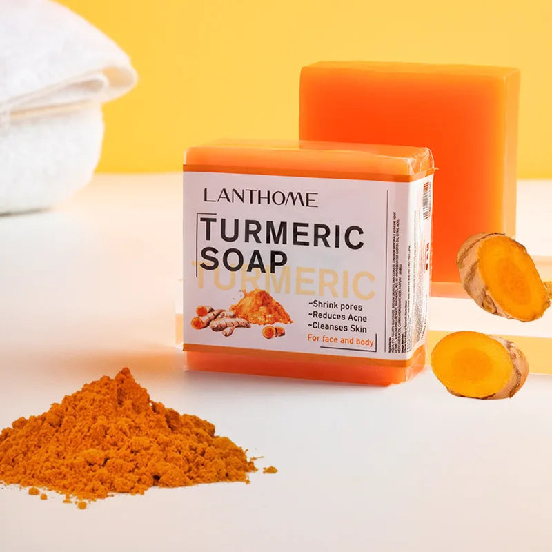 Hot Sale Organic Natural Herbal Extract Whitening Exfoliating Pink Tender Skin Turmeric Kojic Acid Soap