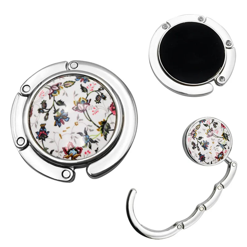 Creative Folding Round Ceramic Bag Hanger Hanging Purse Hook