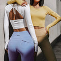 Y028 2026 Custom Logo Women's Long Sleeve Yoga Top Breathable Gym Wear Workout Sport T-Shirt Quick Dry for Spring and Autumn