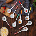 Home Hotel Restaurant Use Ceramic Good Quality Long Handle Ramen Rice Soup Printing Colorful Handle Spoon