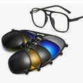 2024 New TR 90 Clip Frame Sunglasses Square Anti-Reflection Sun Lens Polarized Shades Hot Wholesale Prices with 5 1 Magnetic