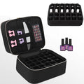 Portable Nail Polish Organizer Bag Carrying Case Holds 30 Bottles Black Nail Polish Storage Bag Set