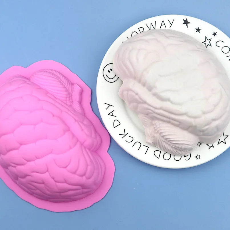 Saffron Large Brain Cake Pans Silicon Cake Molds Good Price Brain Shape Silicone Mold for Cakes