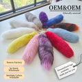 Wholesale Custom Dyed Real Fox Fur Tail Keychain 40cm Fluffy Animal Cosplay Tails Bag Charm Bulk OEM for Small Business